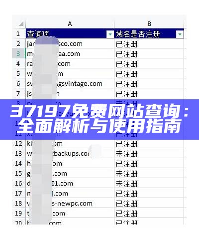 37197免费网站查询：全面解析与使用指南