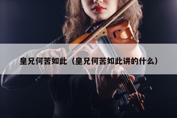 皇兄何苦如此（皇兄何苦如此讲的什么） 第1张