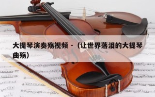 大提琴演奏殇视频 -（让世界落泪的大提琴曲殇）