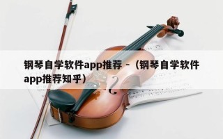 钢琴自学软件app推荐 -（钢琴自学软件app推荐知乎）