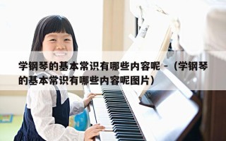 学钢琴的基本常识有哪些内容呢 -（学钢琴的基本常识有哪些内容呢图片）