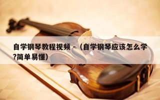 自学钢琴教程视频 -（自学钢琴应该怎么学?简单易懂）