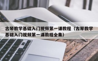 古琴教学基础入门视频第一课教程（古琴教学基础入门视频第一课教程全集）