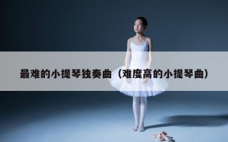 最难的小提琴独奏曲（难度高的小提琴曲）