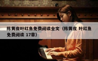 陈黄皮叶红鱼免费阅读全文（陈黄皮 叶红鱼免费阅读 17章）