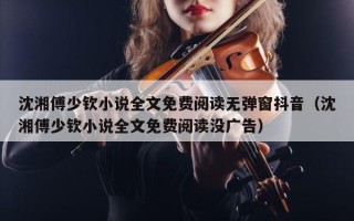 沈湘傅少钦小说全文免费阅读无弹窗抖音（沈湘傅少钦小说全文免费阅读没广告）