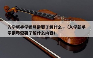 入学新手学钢琴需要了解什么 -（入学新手学钢琴需要了解什么内容）