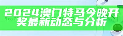 2024澳门特马今晚开奖最新动态与分析