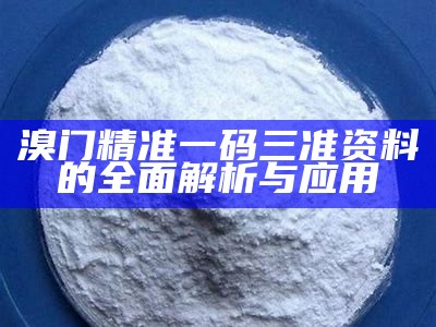 溴门精准一码三准资料的全面解析与应用