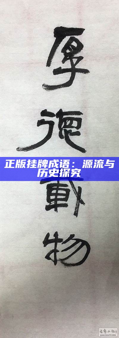 正版挂牌成语：源流与历史探究