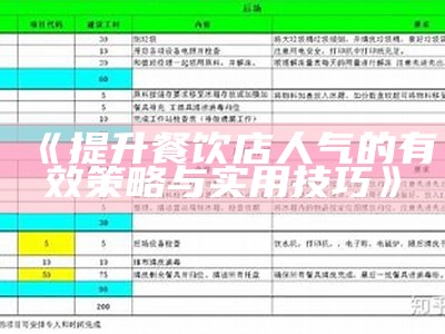 《提升餐饮店人气的有效策略与实用技巧》