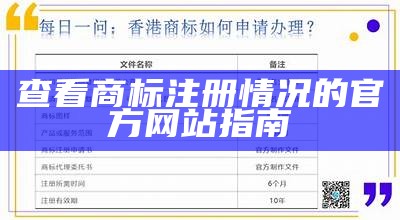查看商标注册情况的官方网站指南