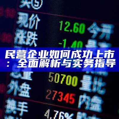 民营企业如何成功上市：全面解析与实务指导