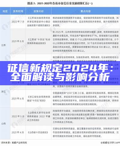 征信新规定2024年：全面解读与影响分析