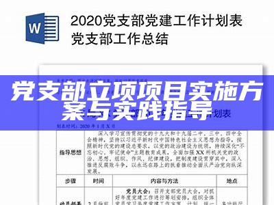 党支部立项项目实施方案与实践指导