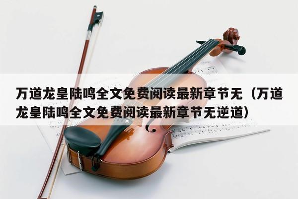 万道龙皇陆鸣全文免费阅读最新章节无（万道龙皇陆鸣全文免费阅读最新章节无逆道） 第1张