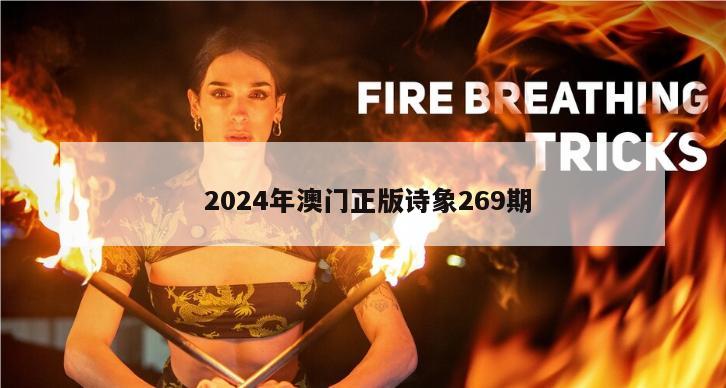  2024年澳门正版诗象269期